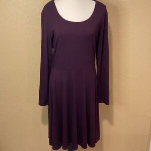 Miik Sustainable Comfort Oksana Boat Neck Midi Dress, Burgundy, Size Medium